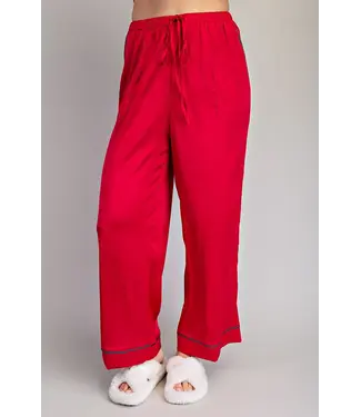 ee:some Katie Sangria Satin Lounge Pants