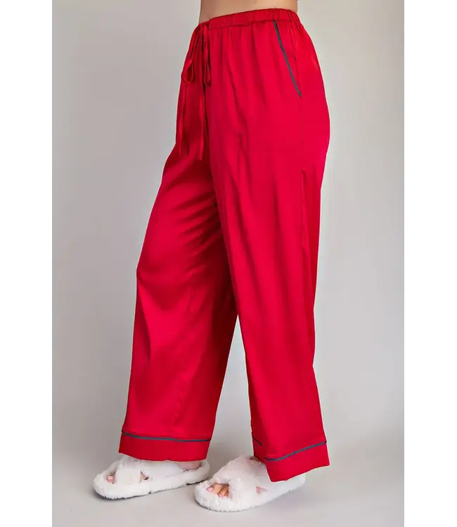 Katie Sangria Satin Lounge Pants