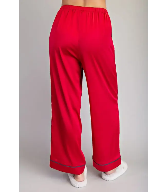 Katie Sangria Satin Lounge Pants
