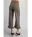 Liza Oatmeal Gingham Straight Leg Pants