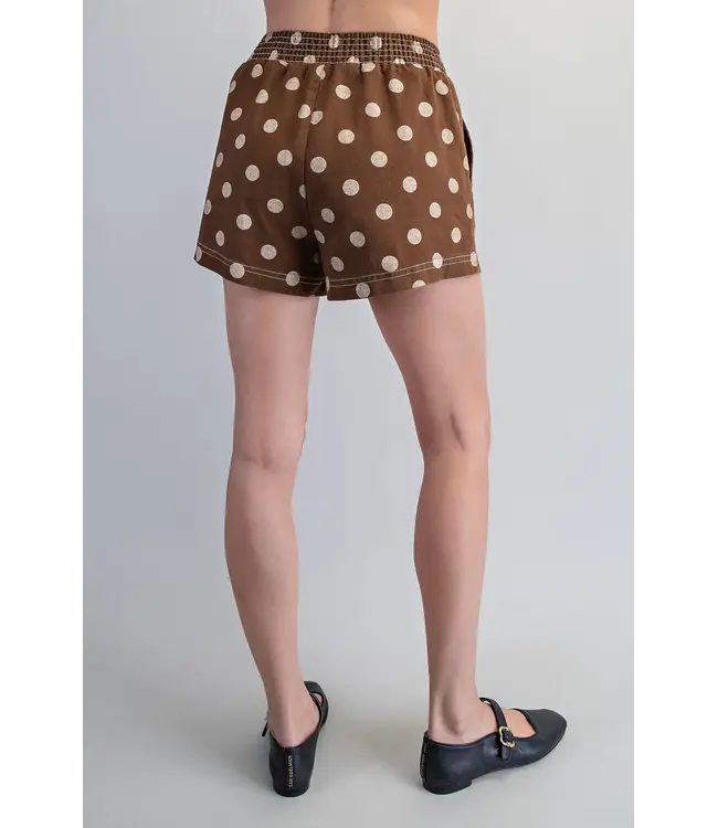 Peyton Mocha Mousse Polka Dot Shorts