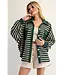 Kerri Evergreen Striped Knit Shacket