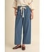 Serenity Denim Polka Dot Wide Leg Cropped Pants
