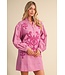 Holly Orchid Bloom Embroidered Applique Dress