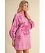 Holly Orchid Bloom Embroidered Applique Dress