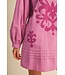Holly Orchid Bloom Embroidered Applique Dress