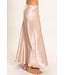 Paityn Dark Taupe Satin Midi Skirt