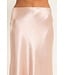 Paityn Dark Taupe Satin Midi Skirt