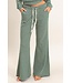 Addyson Dark Green Striped Waffle Knit Pants
