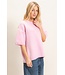 Kyleigh Pink Knit Sweater Top