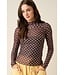 Judy Brown Sheer Polka Dot Mesh Top
