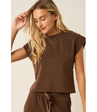 Mittoshop Carmen Brown Cloud Knit Athleisure Top