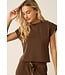Carmen Brown Cloud Knit Athleisure Top