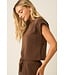 Carmen Brown Cloud Knit Athleisure Top