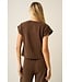 Carmen Brown Cloud Knit Athleisure Top