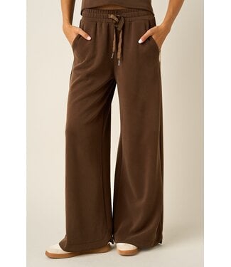 Mittoshop Carmen Brown Cloud Knit Wide Leg Pants