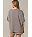 Joy Brown Striped Oversized Top