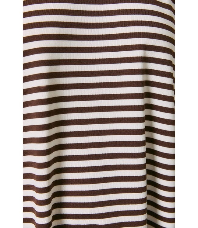 Joy Brown Striped Oversized Top