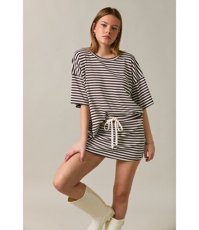 Joy Brown Striped Skort