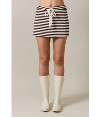 Le Lis Joy Brown Striped Skort