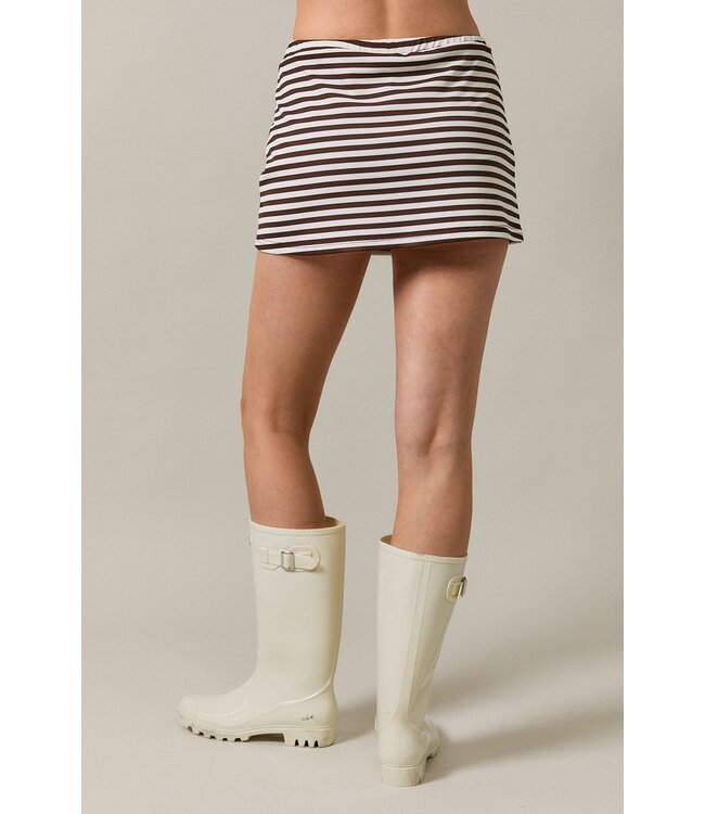 Joy Brown Striped Skort