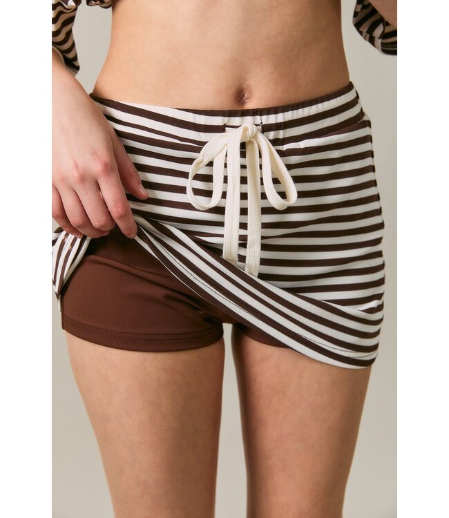 Joy Brown Striped Skort