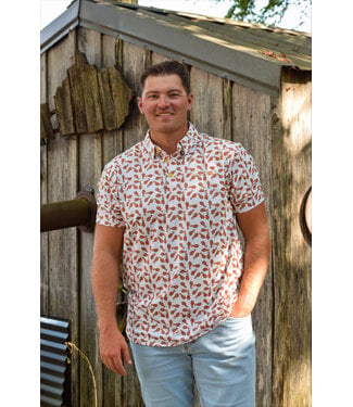 State Line Co Tobacco & Timber Rust Leaf Polo