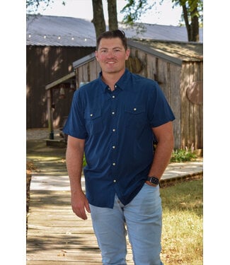 Burlebo Performance Western Navy Shirt