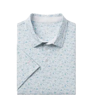 Southern Shirt LLC Biggest Fan Powder Blue Printed Polo