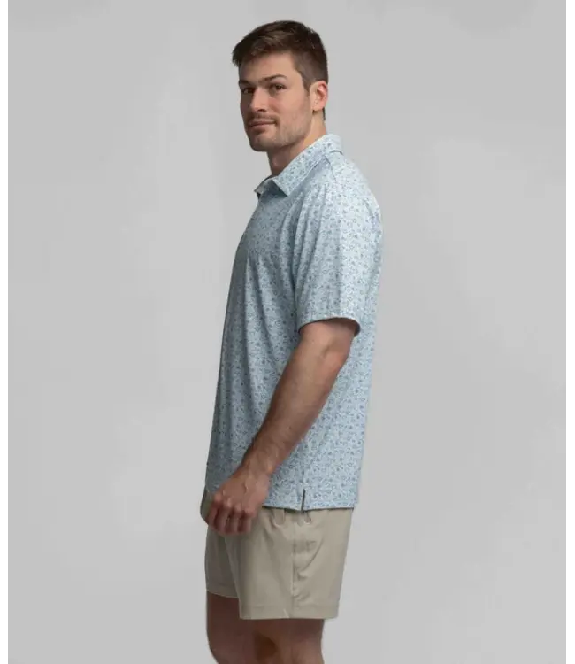 Biggest Fan Powder Blue Printed Polo