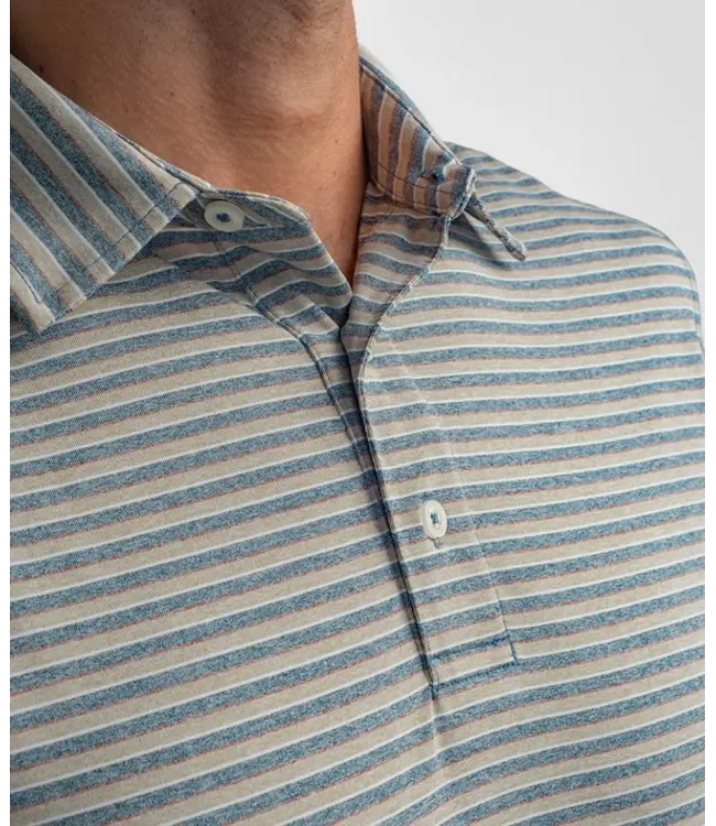 Cahaba Heather Blue Ridge Stripe Polo