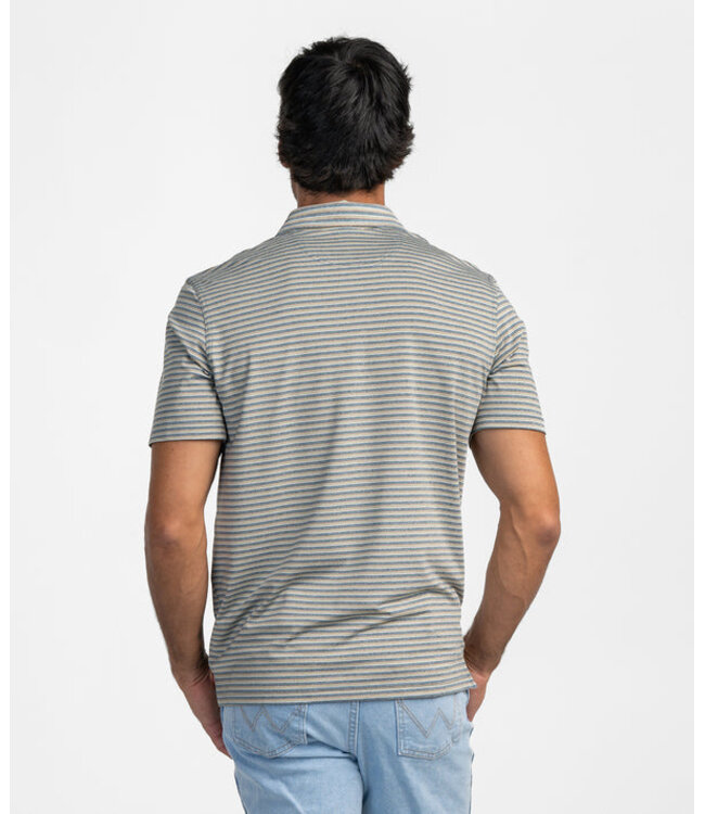 Cahaba Heather Blue Ridge Stripe Polo