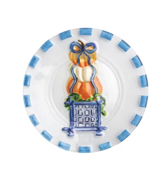 Pumpkin Topiary Glass Plate