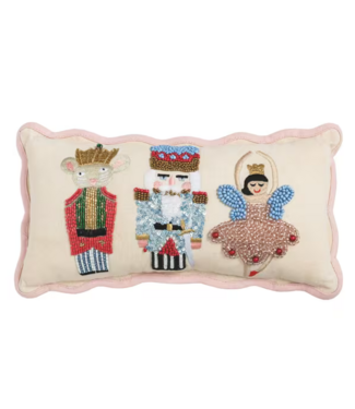 Mini Nutcracker Beaded Pillow