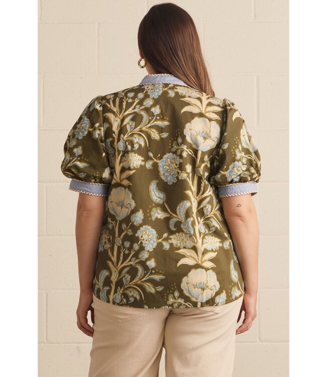 Eloise Olive Floral Top