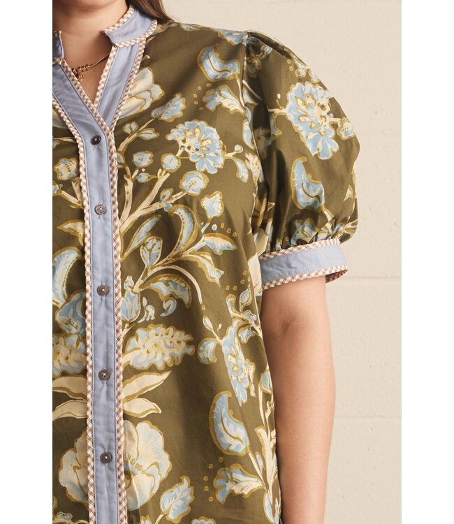 Eloise Olive Floral Top