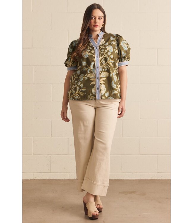 Eloise Olive Floral Top