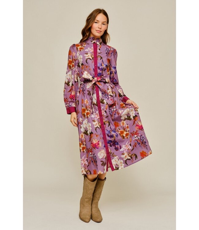 Jana Dusty Lavender Floral Midi Dress