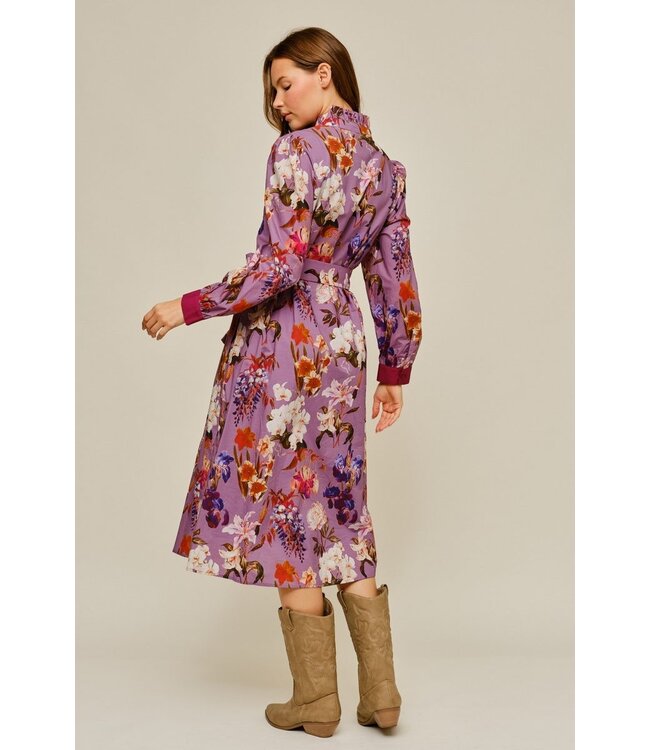Jana Dusty Lavender Floral Midi Dress