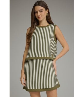 Entro Chandler Olive Striped Top