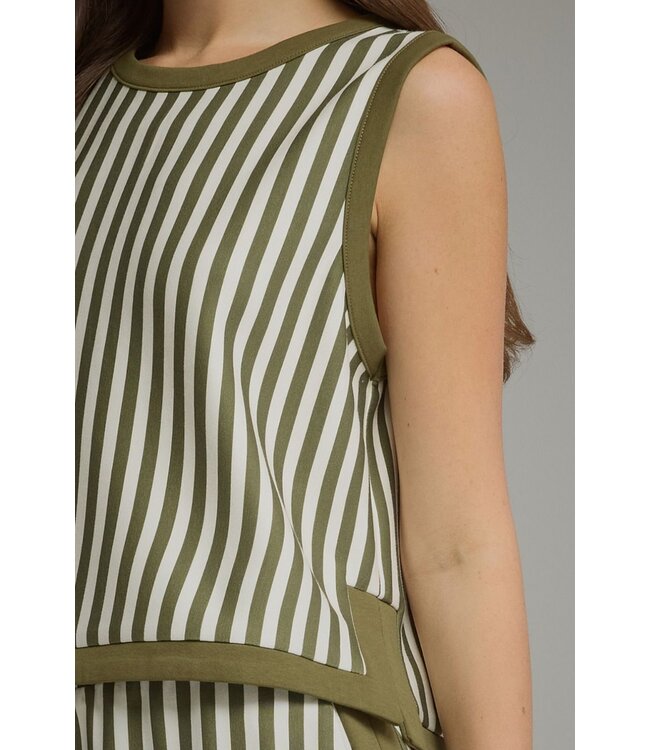 Chandler Olive Striped Top