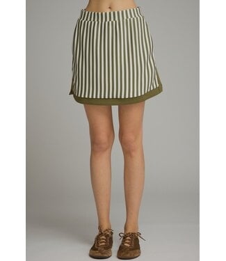 Entro Chandler Olive Striped Skort