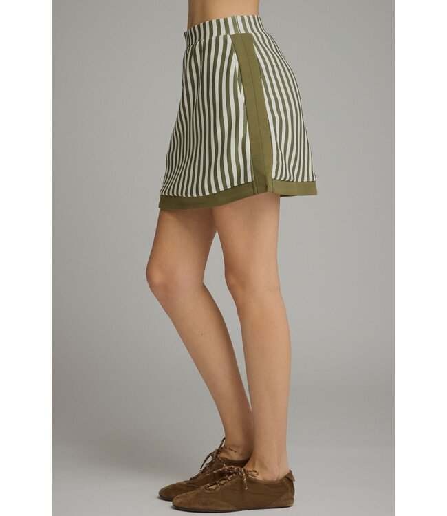 Chandler Olive Striped Skort