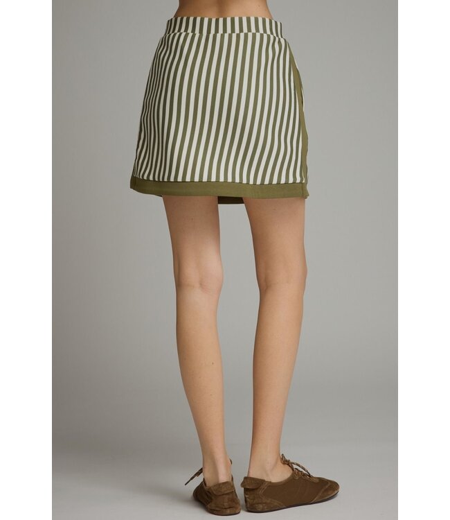 Chandler Olive Striped Skort