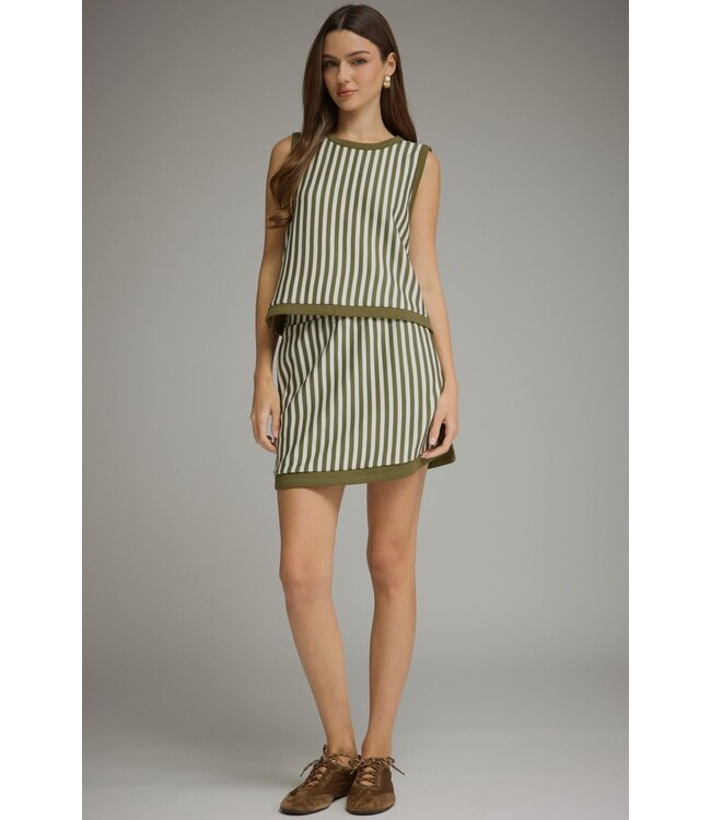 Chandler Olive Striped Skort