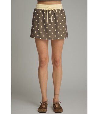 Entro Joanne Mocha Polka Dot Skort