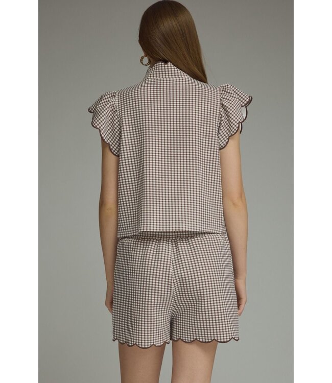 Ali Brown Gingham Top