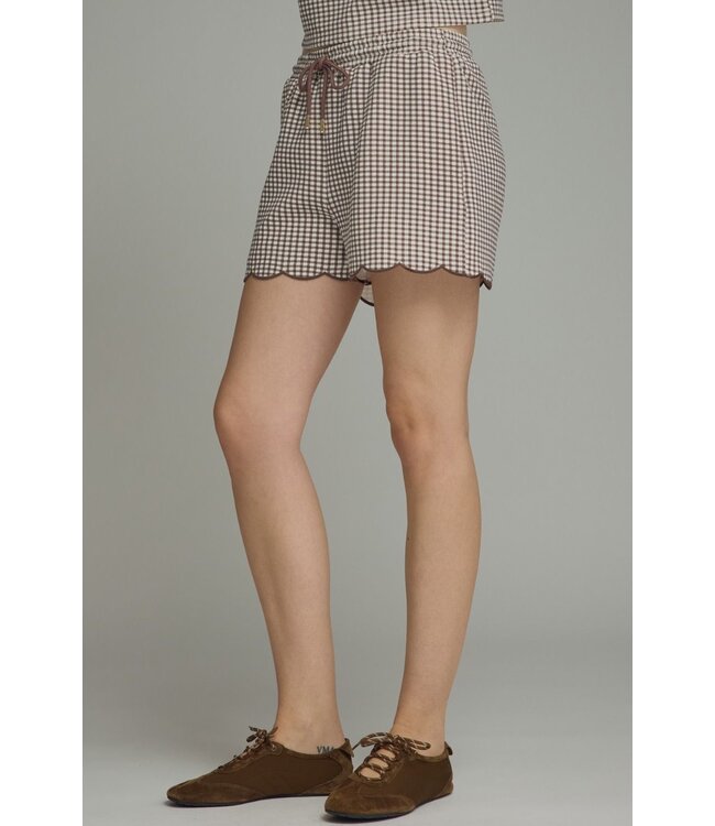 Ali Brown Gingham Shorts