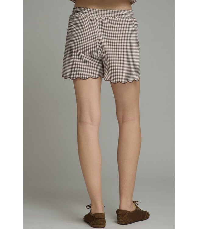Ali Brown Gingham Shorts