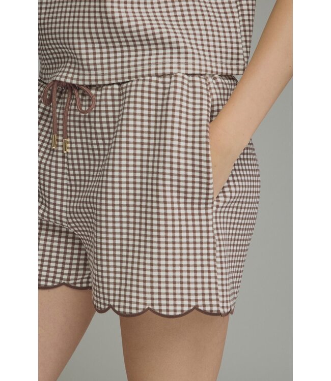 Ali Brown Gingham Shorts